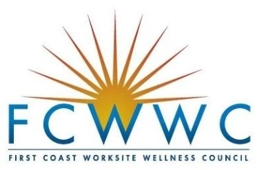 First Coast Worksite Wellness Council logo with sunburst design.