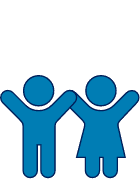 Two cartoon figures holding hands under a cloud and wind icon.