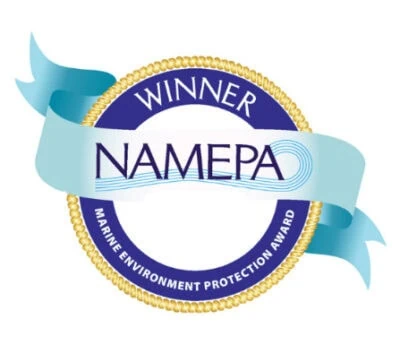Namepa Marine Environment Protection Award winner badge with ribbon.