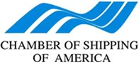 Chamber of Shipping of America logo with blue stylized waves.