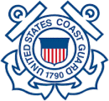 USCG graphic United States Coast Guard emblem with anchor and shield design.